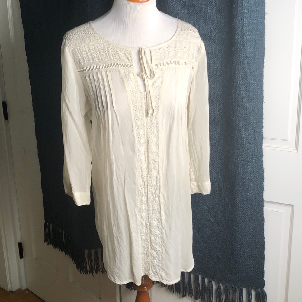 Johnny Was Embroidery Ivory Tunic